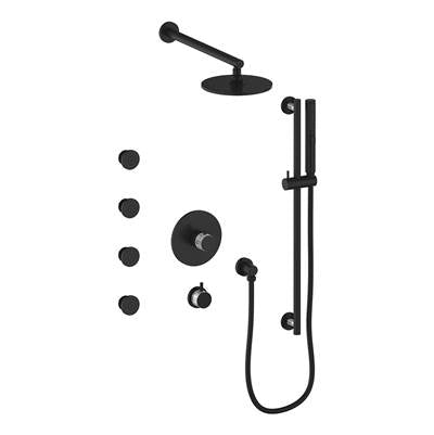 Vogt SET.DA.141.814 Drava 3 / 4" TH Shower Set with Exposed Body Jets - 4" Ceiling Arm