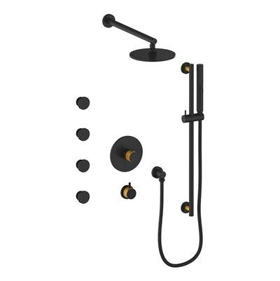 Vogt SET.DA.141.814 Drava 3 / 4" TH Shower Set with Exposed Body Jets - 4" Ceiling Arm
