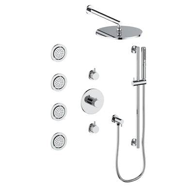Vogt SET.DA.142.934 Drava 3 / 4" TH Shower Set with In-Wall Body Jets - 4" Ceiling Arm