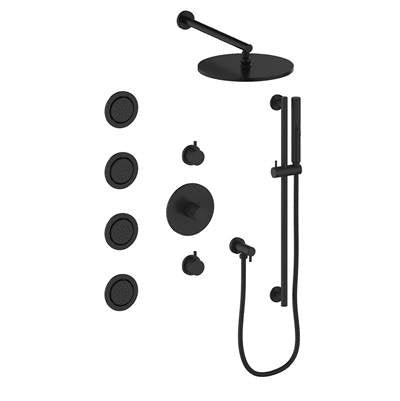 Vogt SET.DA.142.934 Drava 3 / 4" TH Shower Set with In-Wall Body Jets - 4" Ceiling Arm