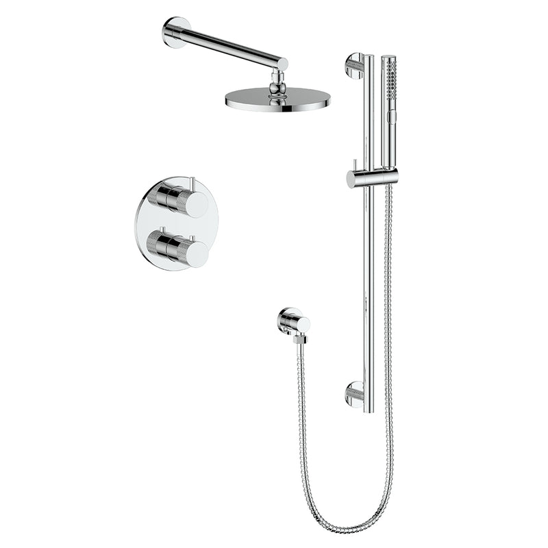 Vogt SET.DA.220.214 Drava 2-Way TH Set - Rainhead and Handheld - 4" Ceiling Arm