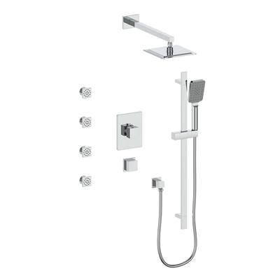 Vogt SET.KG.141.814 Kapfenberg 3 / 4" TH Shower System with Exposed Body Jets - 4" Ceiling Arm