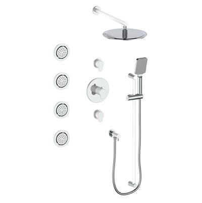 Vogt SET.LN.142.934 Lusten 3 / 4" TH Shower Set with In-Wall Body Jets - 4" Ceiling Arm