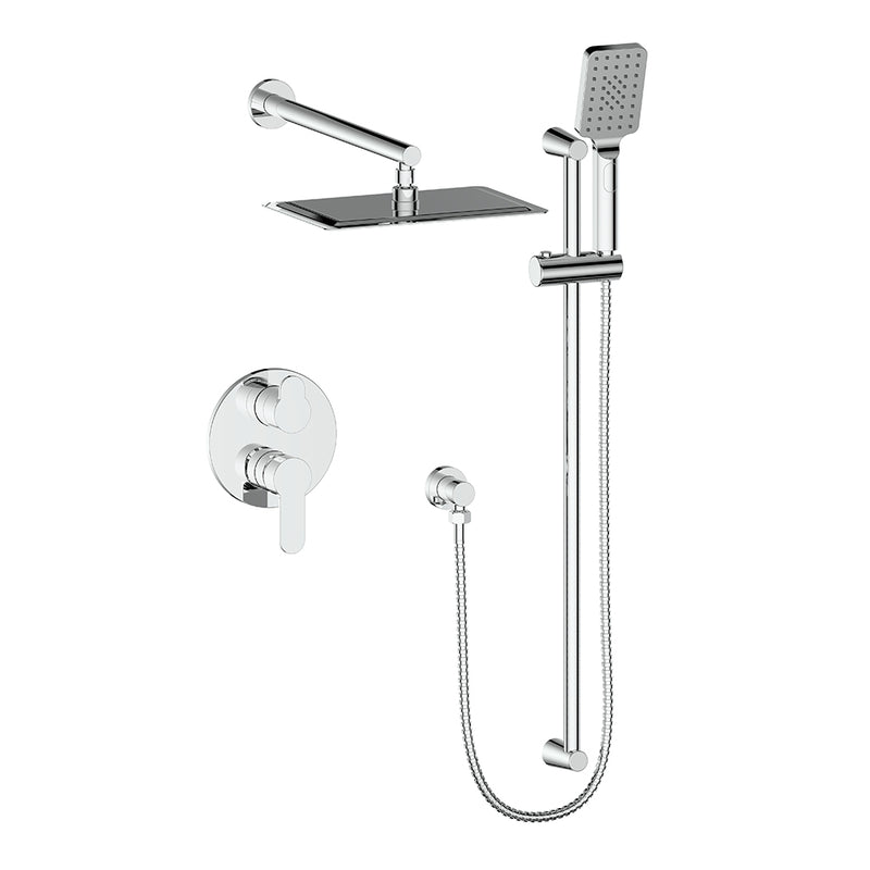 Vogt SET.LN.210.218 Lusten 2-Way PB Set - Rainhead and Handheld - 8" Ceiling Arm