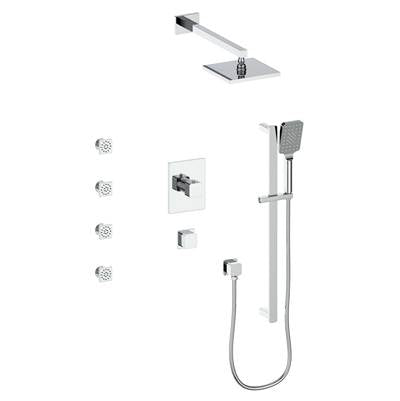 Vogt SET.NU.141.818 Niveau 3 / 4" TH Shower Set with Exposed Body Jets - 8" Ceiling Arm