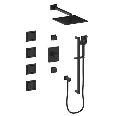 Vogt SET.NU.142.934 Niveau 3 / 4" TH Shower Set with In-Wall Body Jets - 4" Ceiling Arm