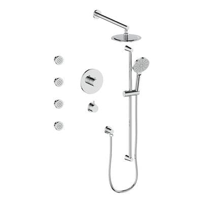 Vogt SET.WL.141.818 Worgl 3 / 4" TH Shower System with Exposed Body Jets - 8" Ceiling Arm