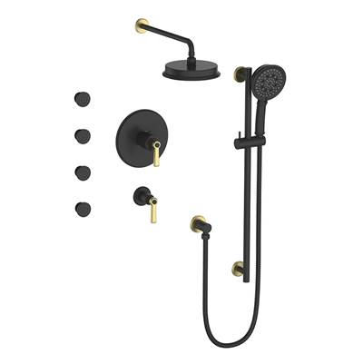 Vogt SET.Z1.141.814 Zehn 3 / 4" TH Set with Exposed Jets - 4" Ceiling Arm