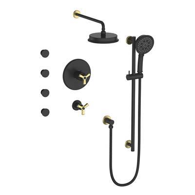 Vogt SET.Z3.141.818 Zehn 3 / 4" TH Set with Exposed Jets - 8" Ceiling Arm