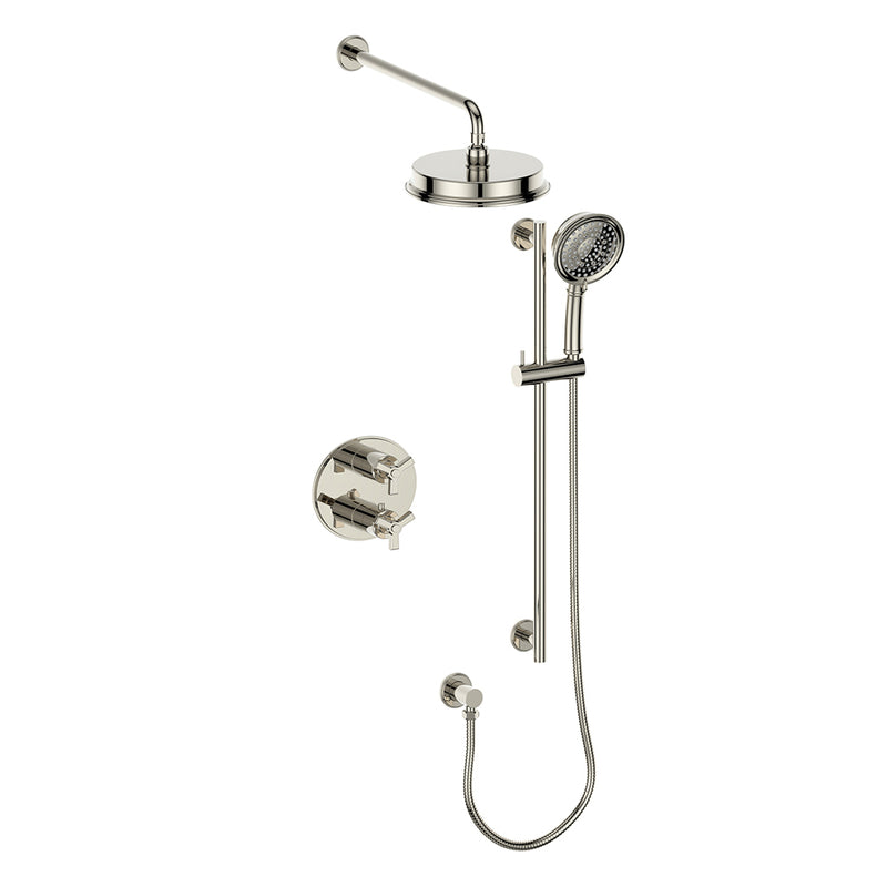 Vogt SET.Z3.220.214 Zehn 2-Way TH Set - Rainhead and Handheld - 4" Ceiling Arm