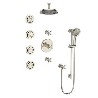 Vogt SET.Z4.142.934 Zehn 3 / 4" TH Set with In-Wall Jets - 4" Ceiling Arm