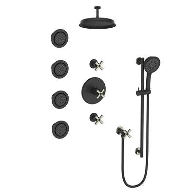 Vogt SET.Z4.142.938 Zehn 3 / 4" TH Set with In-Wall Jets - 8" Ceiling Arm