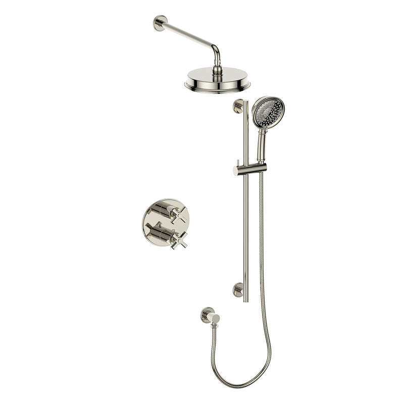 Vogt SET.Z4.220.214 Zehn 2-Way TH Set - Rainhead and Handheld - 4" Ceiling Arm