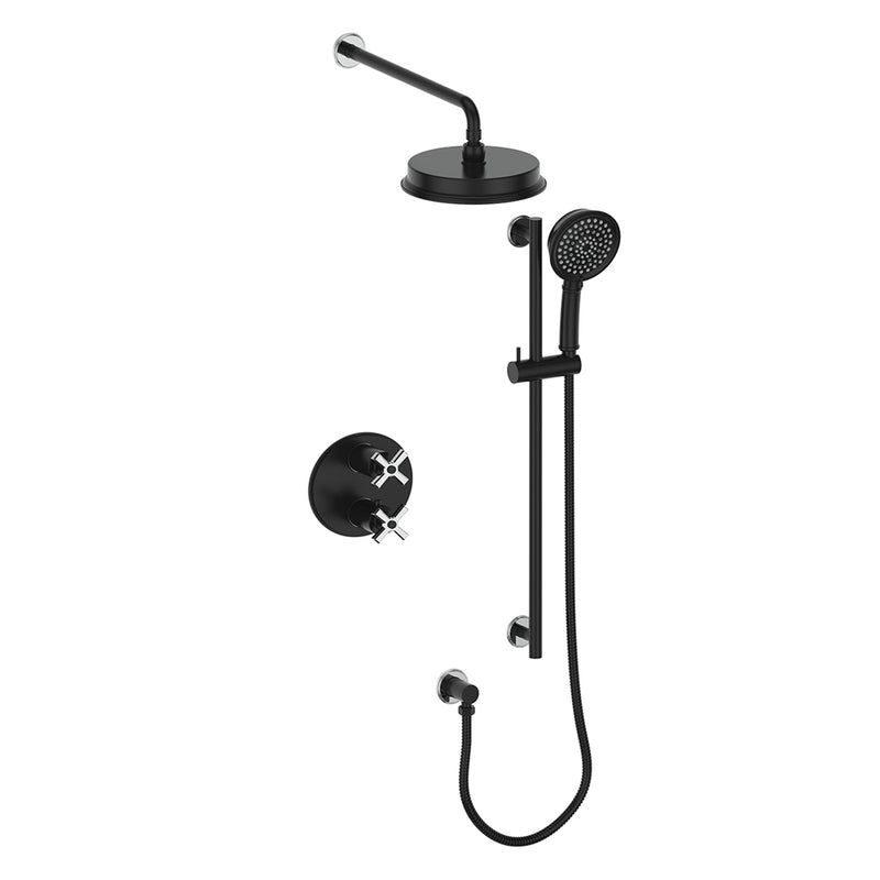 Vogt SET.Z4.220.218 Zehn 2-Way TH Set - Rainhead and Handheld - 8" Ceiling Arm