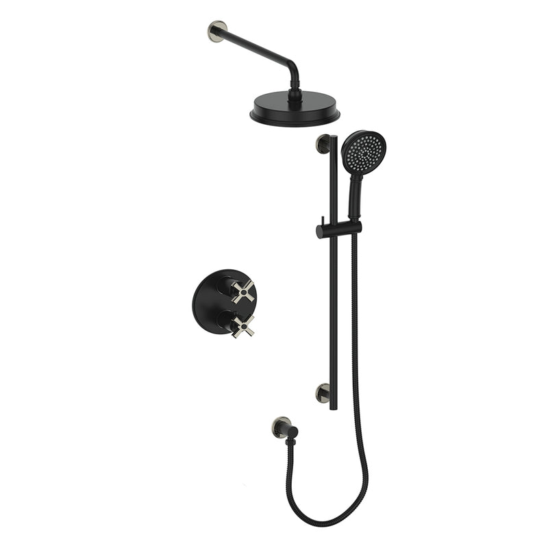 Vogt SET.Z4.220.218 Zehn 2-Way TH Set - Rainhead and Handheld - 8" Ceiling Arm