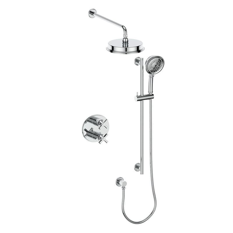 Vogt TM.Z4.220.218 Zehn Trim For 2-Way TH Set - Rainhead and Handheld - 8" Ceiling Arm