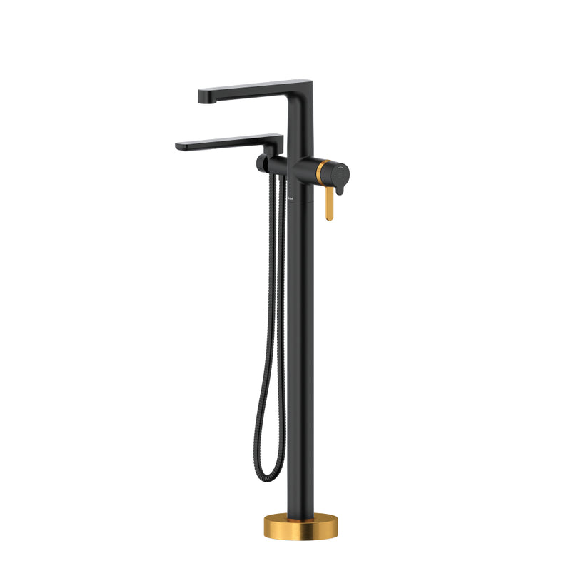 Riobel Nibi TNB39 2-Way Type T Thermostatic Coaxial Floor-Mount Tub Filler With Handshower Trim (Without Rough-in)