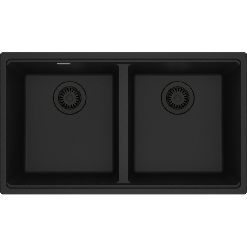 Franke MAG1201414-S Maris Undermount Granite Double 33Cab with Strainer Basket