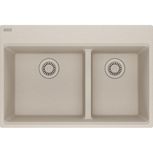 Franke MAG6601611LD-S Maris Topmount Granite Double 33Cab Low Divide with Strainer Basket