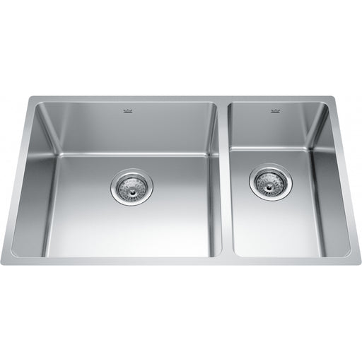 Kindred BCU1831R-9 Brookmore Undermount 18G Stainless Steel Double Sink 36Cab