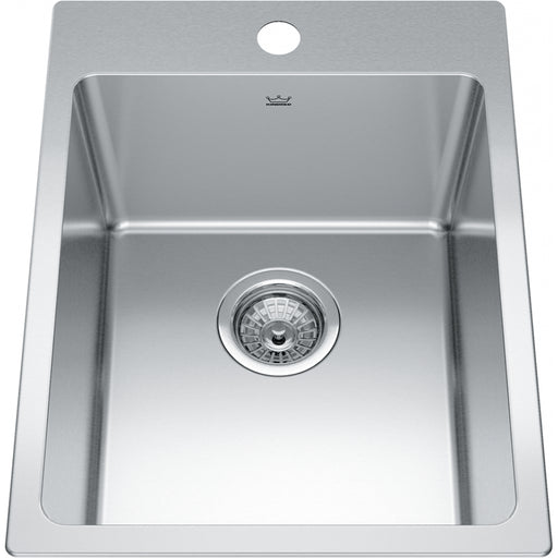 Kindred BSL2116-9-1 Brookmore Topmount 18G Stainless Steel Single Sink 1 Hole 18Cab
