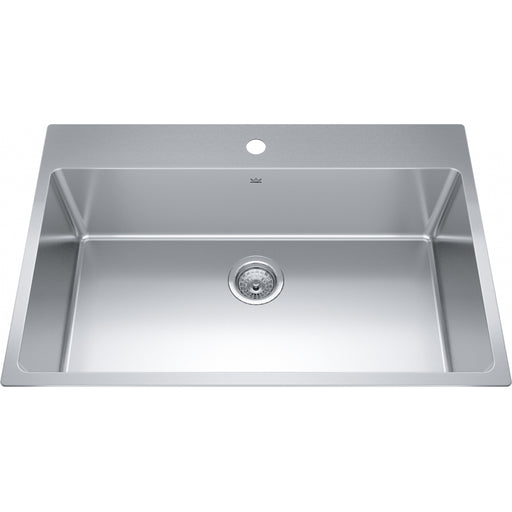 Kindred BSL2233-9-1 Brookmore Topmount 18G Stainless Steel Single Sink 1 Hole 36Cab