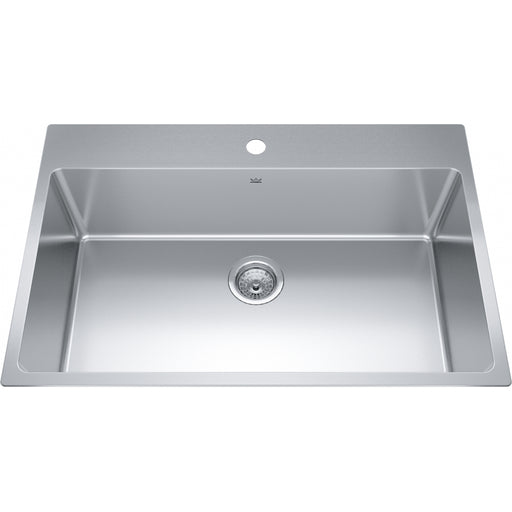Kindred BSL2233-ADA-1 Brookmore Dm 18G Stainless Steel Single Sink 1 Hole 36Cab - ADA Sink