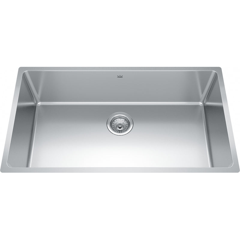 Kindred BSU1832-9 Brookmore Undermount 18G Stainless Steel Single Sink 36Cab