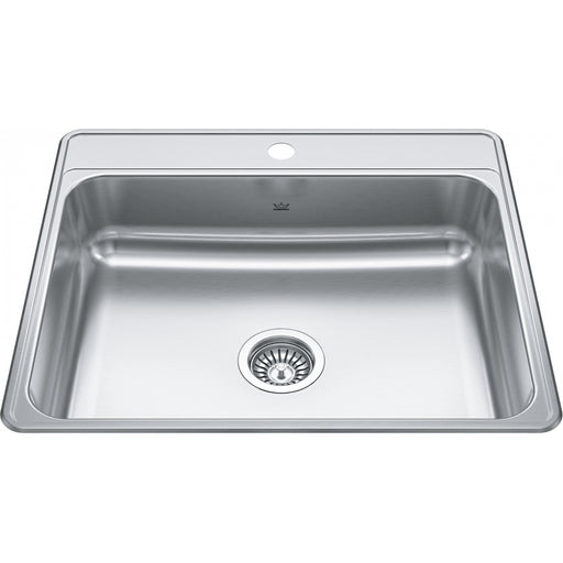 Kindred CSLA2522-7-1 Creemore Topmount 22G Stainless Steel Single Sink 1 Hole 27Cab
