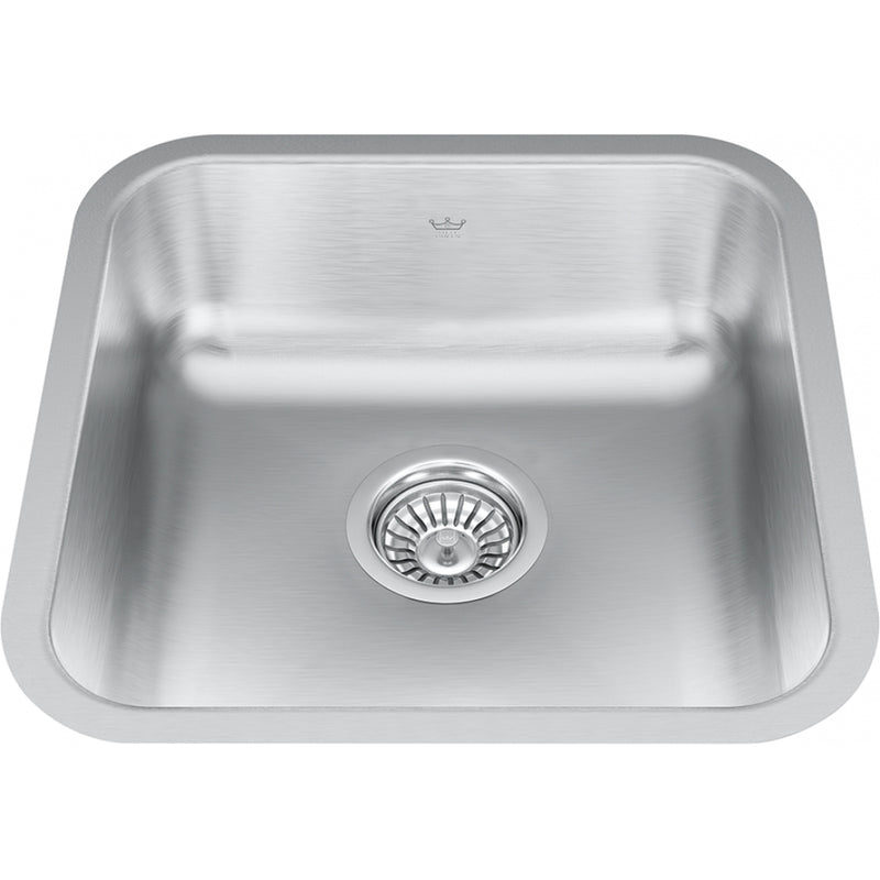 Kindred QSUA1616-6 Steel Queen Bar Undermount 20G Stainless Steel Single Sink