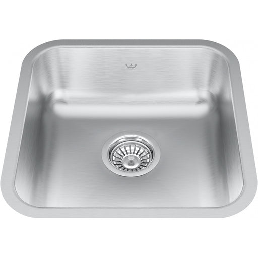 Kindred QSUA1616-6 Steel Queen Bar Undermount 20G Stainless Steel Single Sink