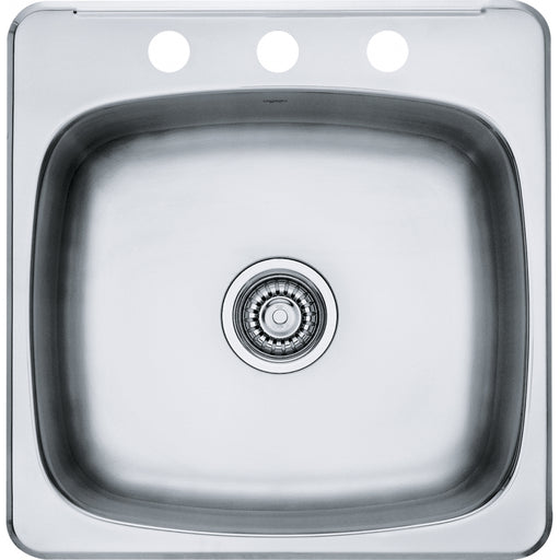 Kindred RSL5251-3 Reginox Topmount 20G Stainless Steel Single Sink 3 Hole