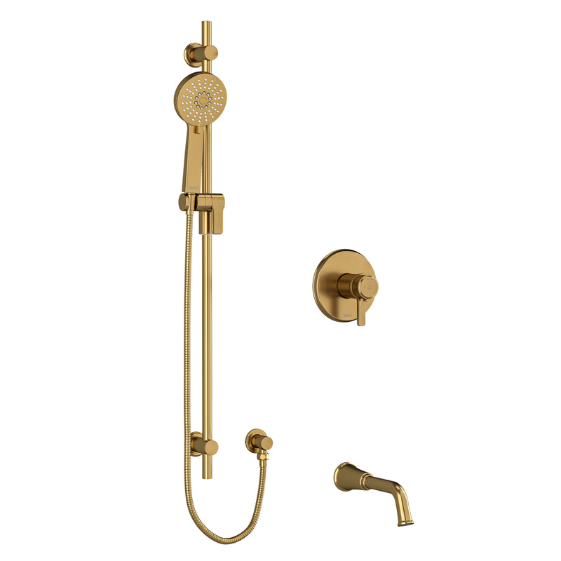 Riobel Momenti 2-Way System 1244 with Spout, Hand Shower Rail and J Shaped Handles