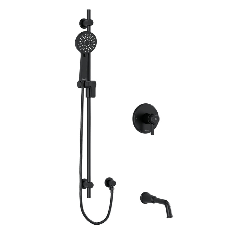 Riobel Momenti 2-Way System 1244 with Spout, Hand Shower Rail and J Shaped Handles