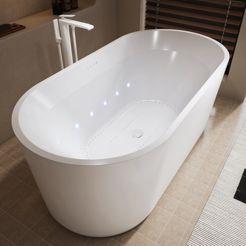 Virta Pearls Miami 63" Freestanding Acrylic Airjet Bathtub