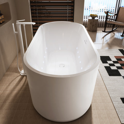 Virta Pearls Miami 69" Freestanding Acrylic Airjet Bathtub