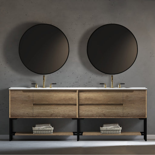Virta Ashley 89 Inch Floor Mount Double Sink Vanity with Metal Legs