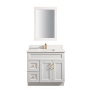 TC 36" Shaker Single Sink Vanity with Left Side Drawers and Bevelled Panels