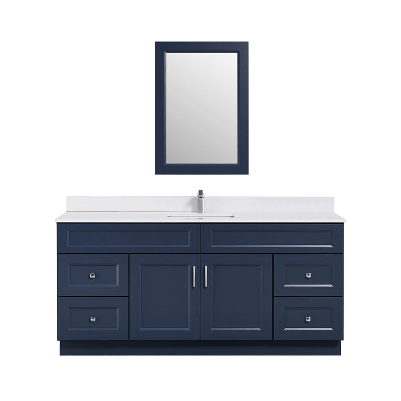 TC 72" Shaker Single Sink Vanity with Bevelled Panels