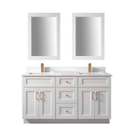TC 72" Shaker Double Sink Vanity with Bevelled Panels