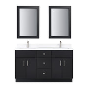 TC 72" Shaker Double Sink Vanity with Slim Panels