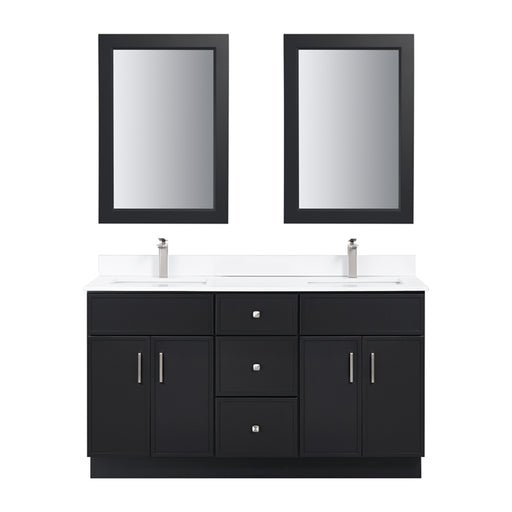 TC 72" Shaker Double Sink Vanity with Slim Panels