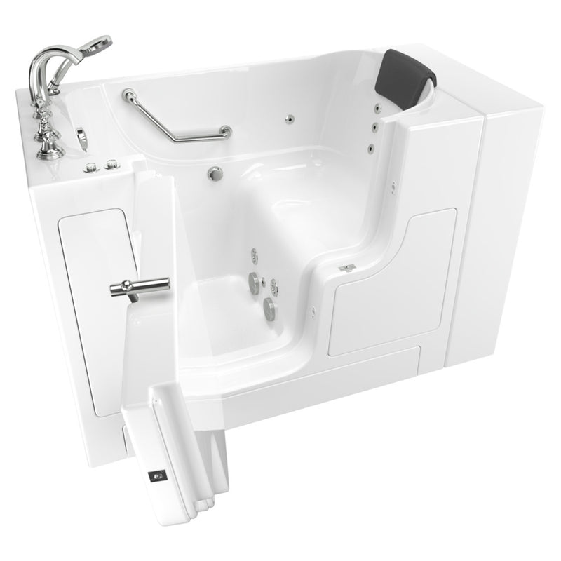 American Standard Gelcoat Premium Series 30 x 52-Inch Walk-in Tub With Whirlpool System - Left-Hand Drain With Faucet