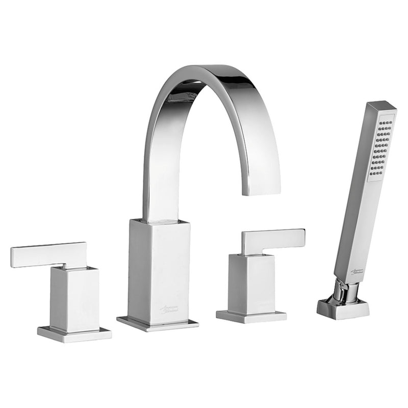 American Standard Time Square Bathtub Faucet With Lever Handles and Personal Shower for Flash Rough-In Valve