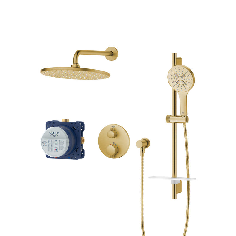 Grohe 103066 Rainshower GrohTherm 2-Handle Thermostatic Dual Function Shower Kit