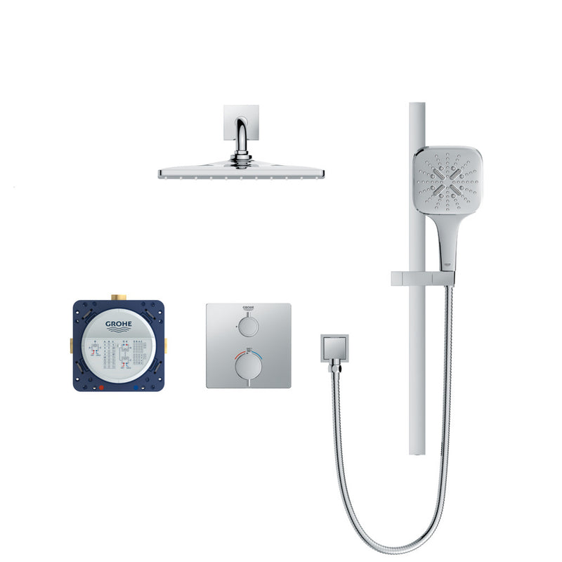 Grohe 103069 Rainshower GrohTherm 2-Handle Thermostatic Single Function Shower Kit 