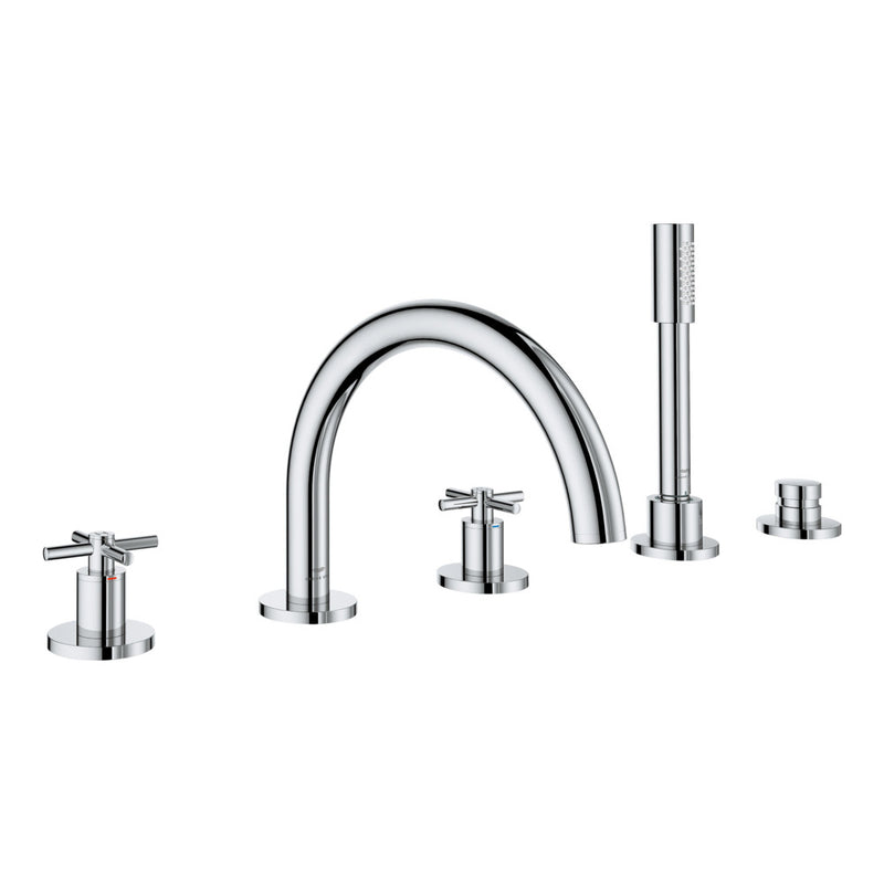 Grohe 25274 Atrio New 5-Hole 2-Handle Deck Mount Roman Tub Faucet with 1.75 GPM Hand Shower