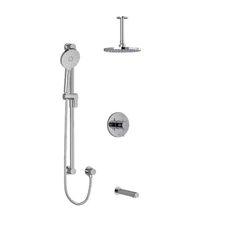 Riobel Riu 3-Way Shower System Trim with Hand Shower Rail, Shower Head and Spout TKIT1345RUTMKN