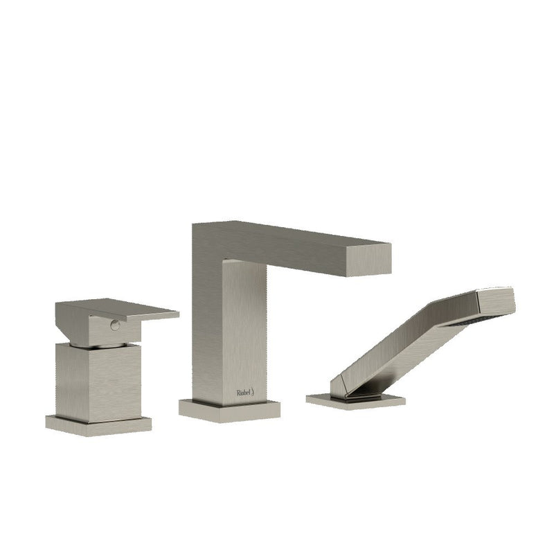 Riobel Kubik TUS16 3-piece Type P (pressure balance) deck-mount tub filler with hand shower trim (Without Rough-in)