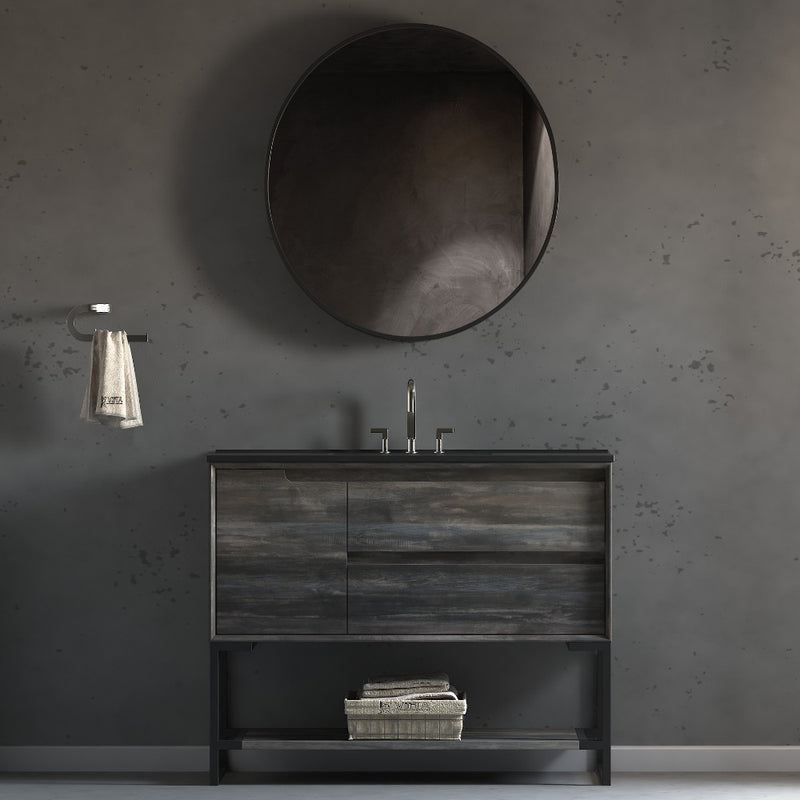 Virta Ashley 48 Inch Floor Mount Single Sink Vanity with Metal Legs